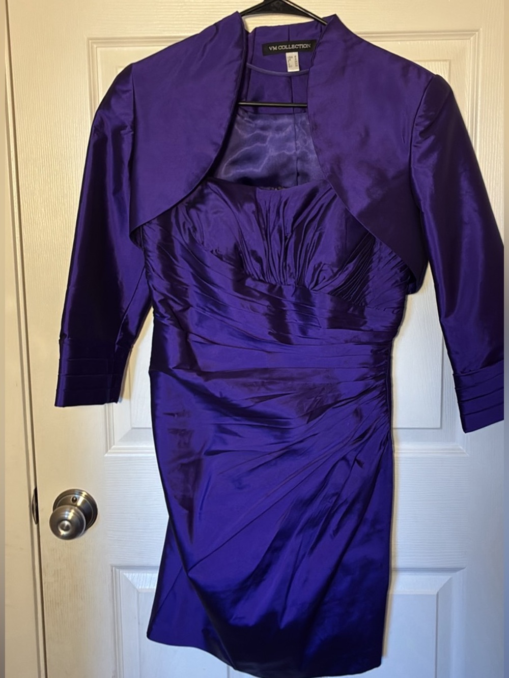 JM Collection Deep Purple Sheath Dress with Bolero Vintage